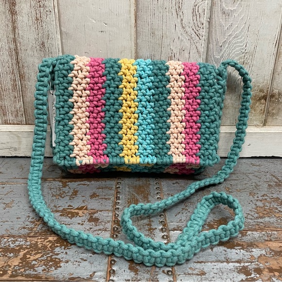 Accessorize London Stripe Macrame Crossbody Bag - Picture 11 of 14